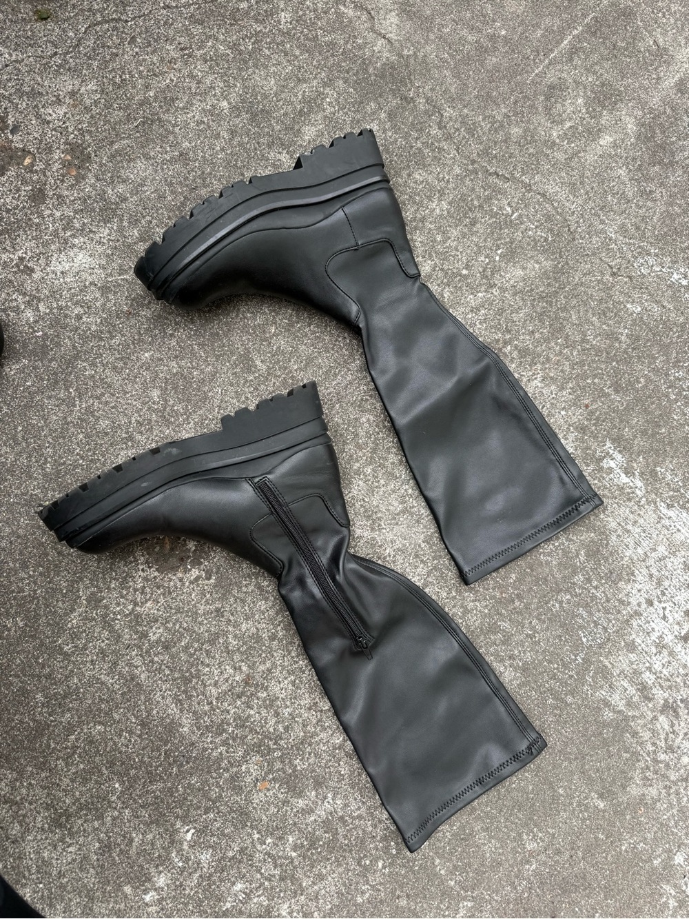ALDO Black Platform Knee-High Boots - Picture 2 of 4